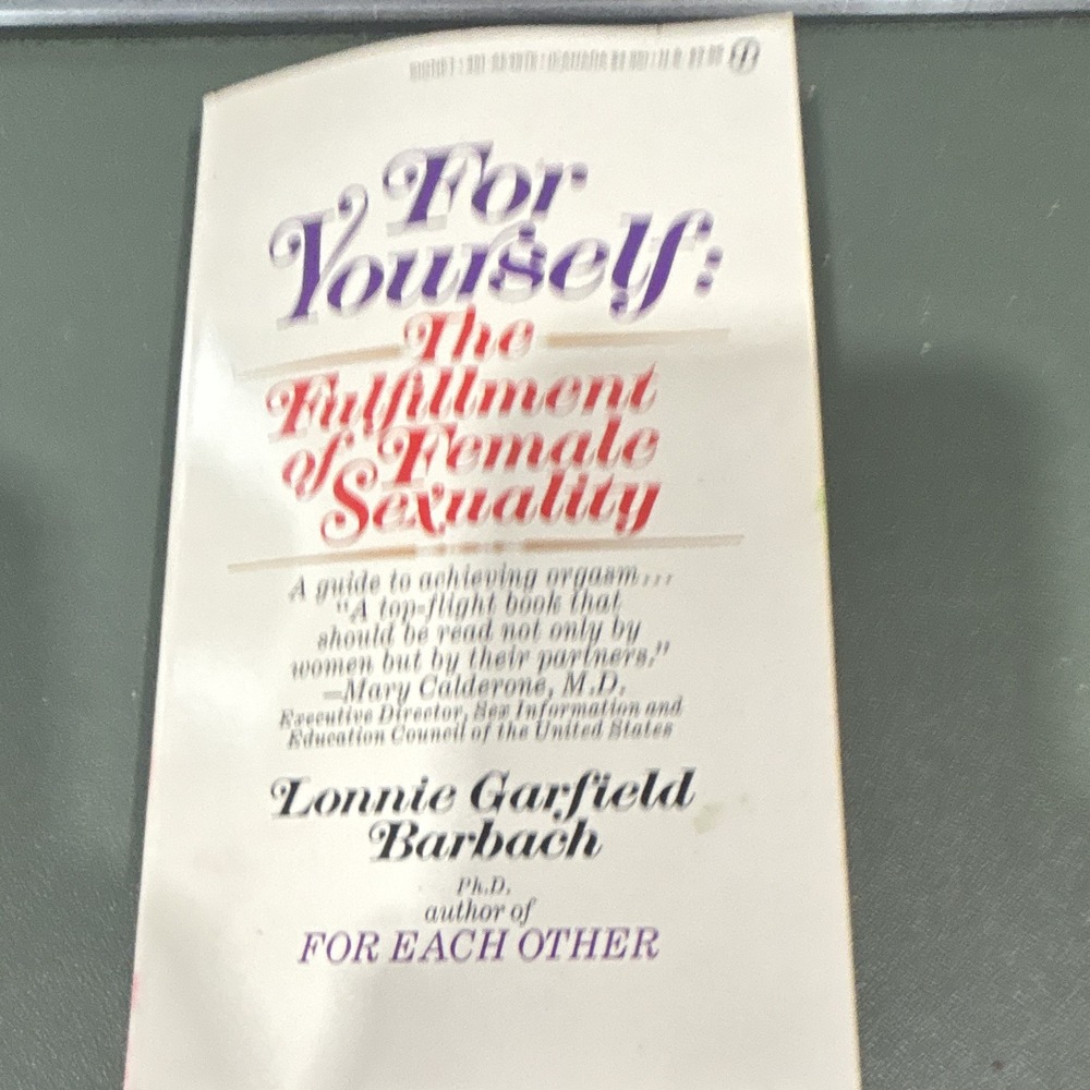 Lonnie Garfield Barbach For Yourself: Fulfillment of Female Sexuality PB BCE